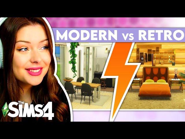 Modern vs Retro Build Challenge in The Sims 4