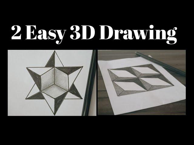 How To Draw 3D Drawing | 2 Easy 3D Illusion  #viralvideo