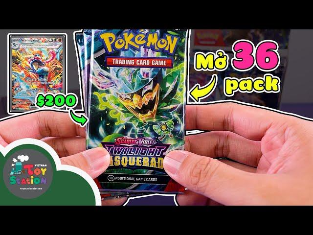 Mở bất chấp 36 pack Pokemon TCG Twilight Masquerade săn thẻ Greninja siêu hiếm ToyStation 880