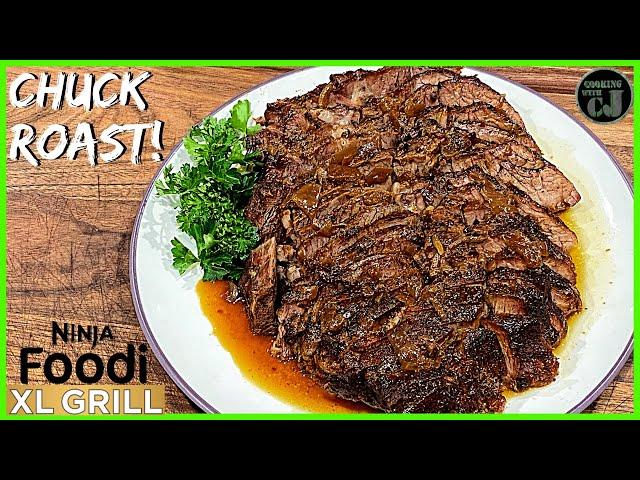 NINJA FOODI XL GRILL CHUCK ROAST! | Ninja Foodi Smart XL Grill Recipes!