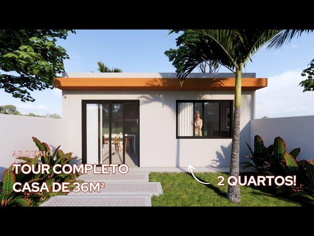 Plano de Casa 6X6 | Com 2 Quartos | Mini Casa 36 M²| 6X6 HOUSE (36 SQM)| Small House Design Idea