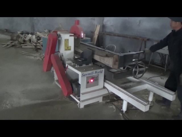 heavy duty twin blades circular sawmill with log carriage