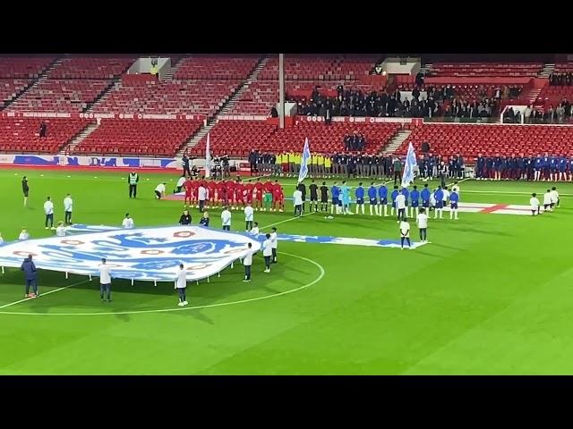 England U21 & Serbia U21 entrance and anthem, 12/10/2023