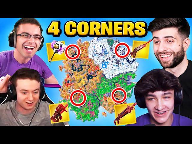 The 4 CORNER *ALL EXOTICS* Challenge in Fortnite Chapter 4!