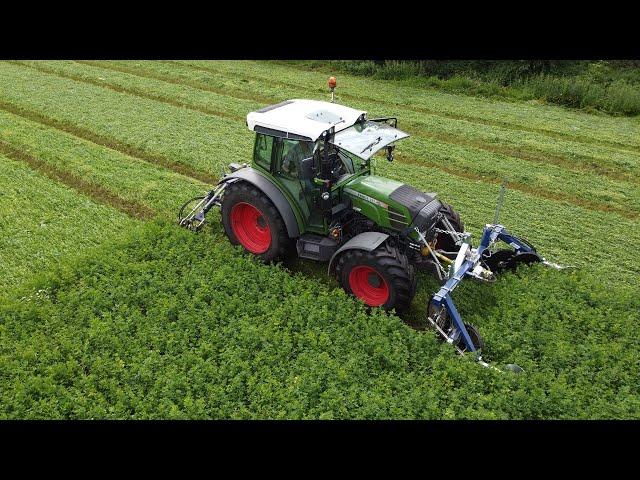 Klein Rot mowing alfalfa