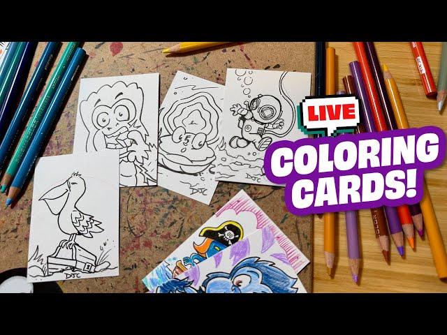 Coloring VeeFriends Sketch Cards LIVE with Prismacolor Pencils