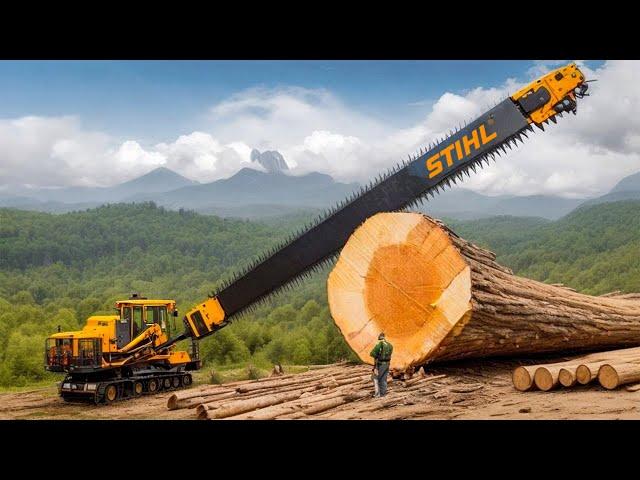 100 Fastest Big Chainsaw Cutting Tree Machines Skills | Biggest Heavy Equipment Machines