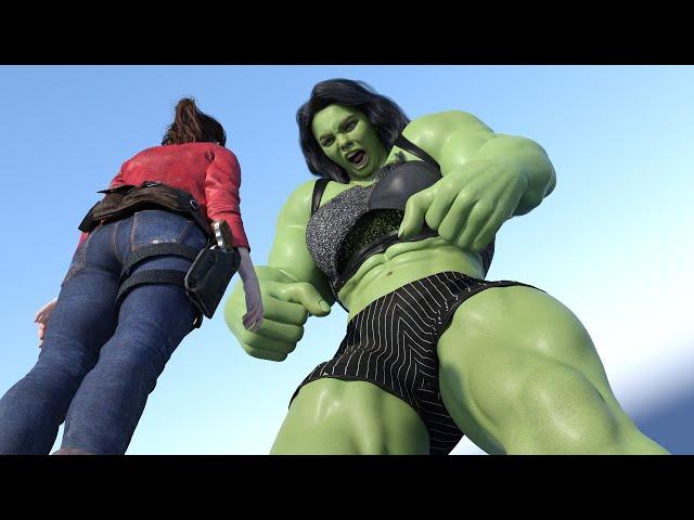 Claire Redfield Giant She Hulk Transformation