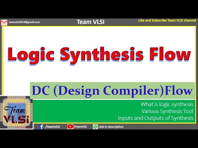 Logic Synthesis flow | RTL Synthesis flow | RTL2GDS | Design Compiler (DC) tutorial