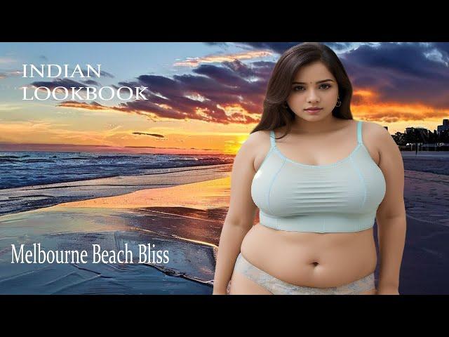 4K AI ART Indian Lookbook Beauty Model - Melbourne Beach Bliss