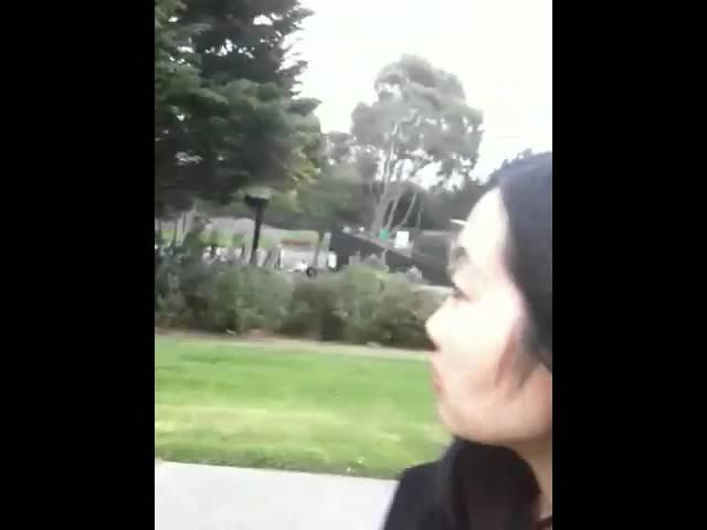 Catherine Poon walking at Selick Park in South San Francisco, California.