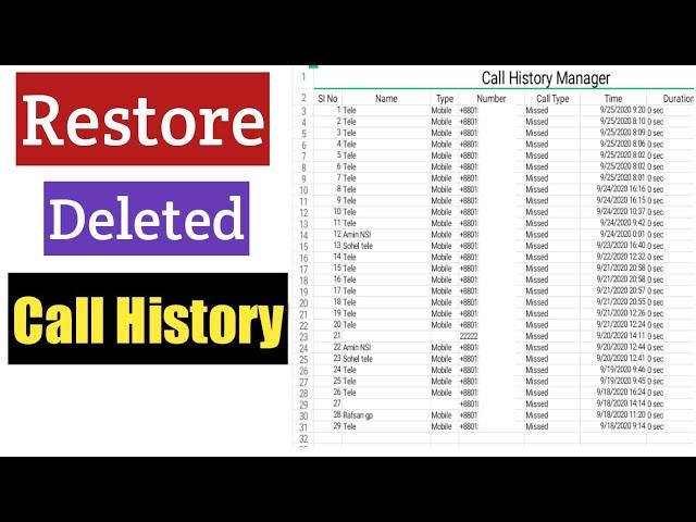 How To Restore Deleted Call History | Recover Call Logs History