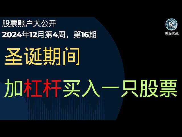 圣诞期间，加杠杆买入一只股票 | 股票账户大公开（2024年12月第4周，第16期）| TSLA | 特斯拉 | 英伟达 | NVDA | 博通 |