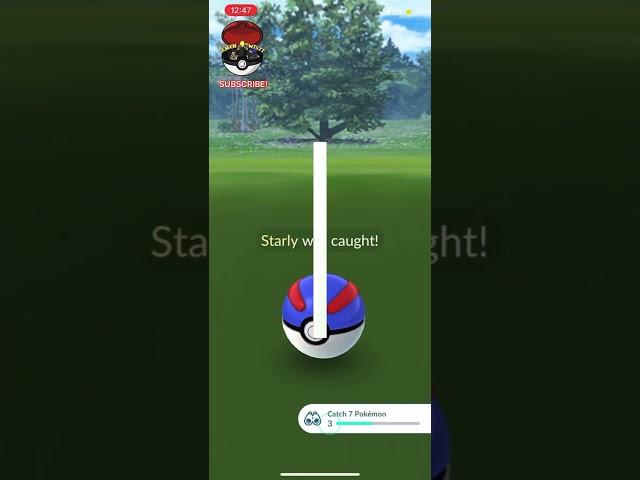 A Wild #SHINY Starly Appeared On #PokemonGO #ShortsVideo #Pokemon #Shorts #PoGO #PokemonShorts