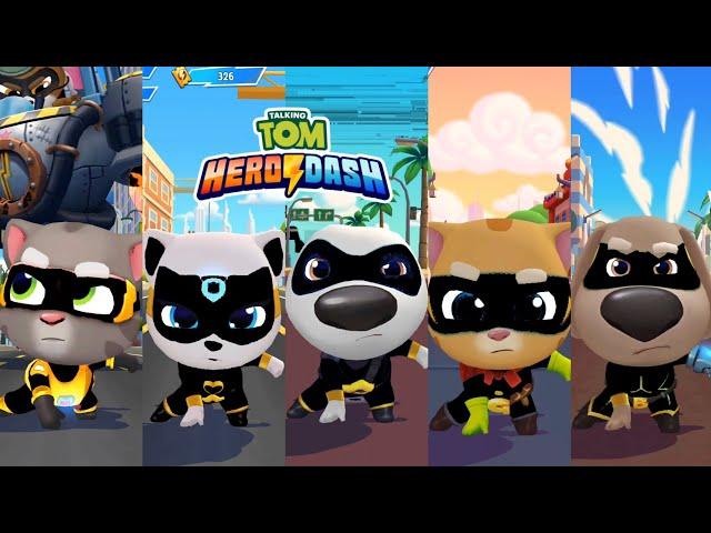Talking Tom Hero Dash Discover All Heroes - Black Outfits - Defeated All Bosses - Unlocked Cities