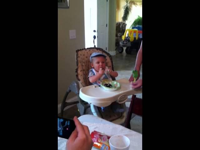 Calvin eats his first cake