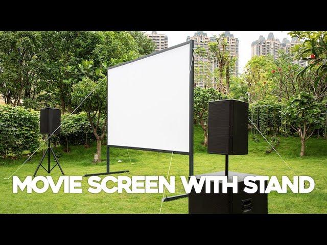 Projector Screen with Stand, Outdoor/Indoor Portable Movie Screen for Home Theater Backyard Movie