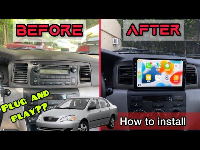 How to install 9” plug and play android head unit (2003-2008 Toyota Corolla)