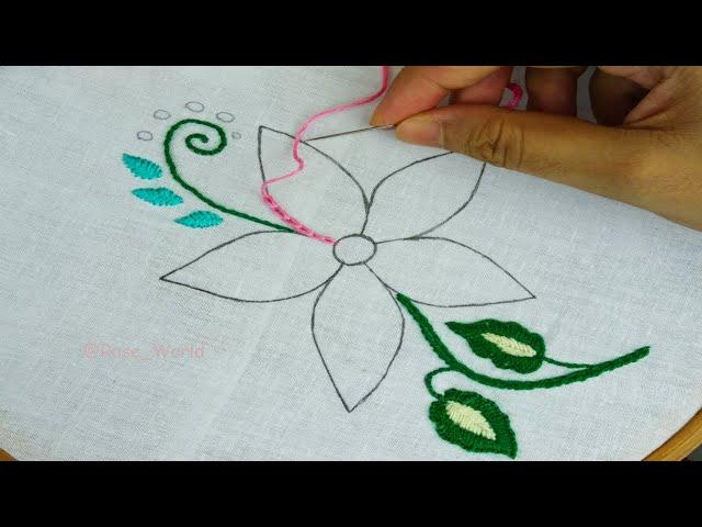 hand embroidery new elegant flower embroidery by rose world