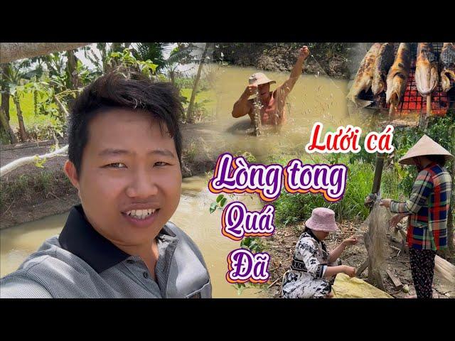 Đi Theo Dượng 6 Ra Ao Giăng Lưới”Cá Lòng Tong” Làm Mồi Lai Rai Cùng Cha Mẹ Khaly Nguyễn(T341)