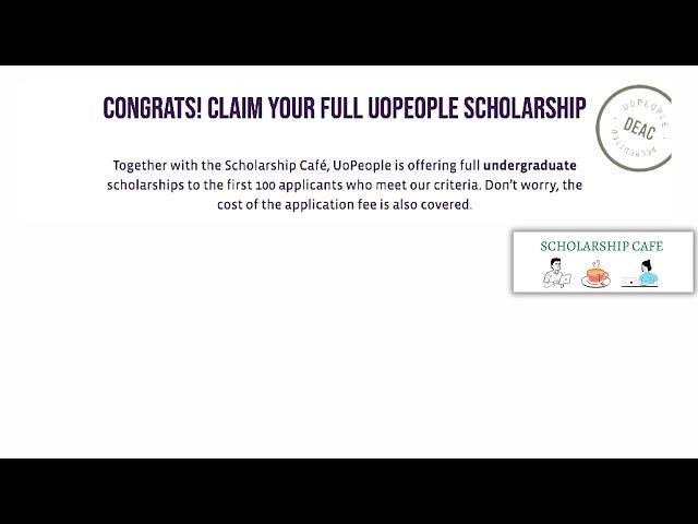 100 fully-funded  scholarships for undergraduate degrees