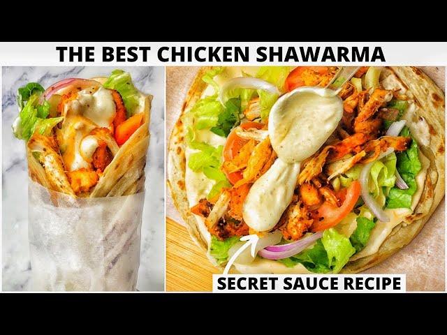 Best Homemade Chicken Shawarma Recipe | Creamy Shawarma Sauce Recipe | How To Make Chicken Shawarma