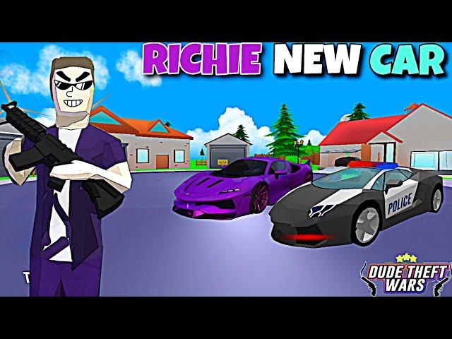 richie NEW CAR in dude theft wars | dude theft wars new update 2024