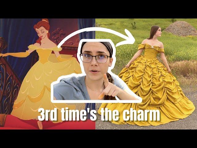 Making a THIRD Belle Ballgown! | Beauty and the Beast Belle Dress DIY Costume Cosplay