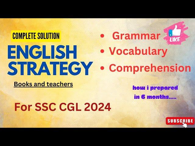 English strategy for SSC CGL 2024  Books and Teachers to follow How i scored 42.5 in ssc cpo exam