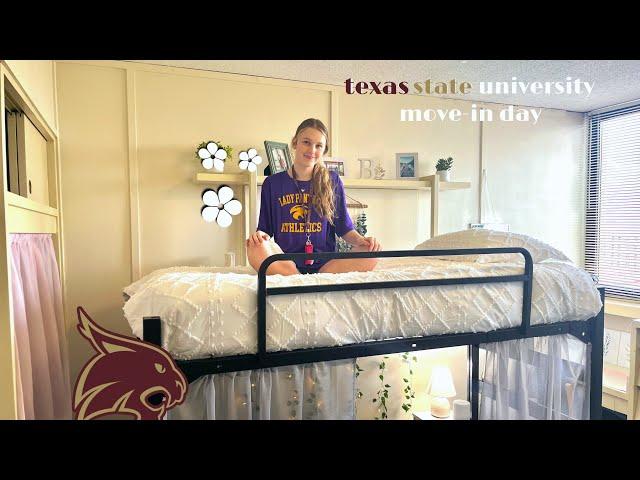 texas state university move-in day + dorm inspo 