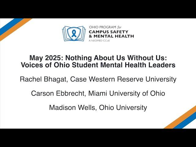 Nothing About Us Without Us: Voices of Ohio Student Mental Health Leaders