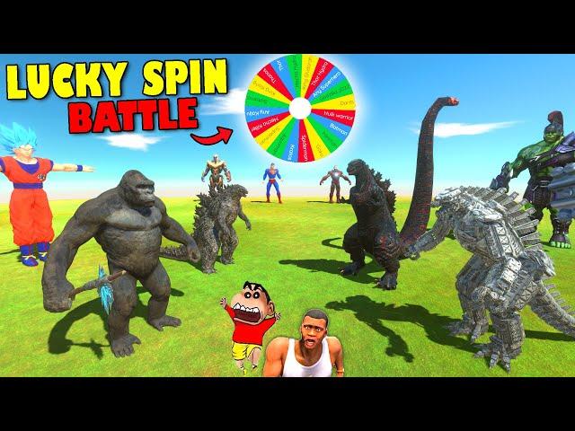 LUCKY MYSTERY SPIN BATTLES with SHINCHAN vs PINCHAN vs CHOP vs AMAAN-T in Animal Revolt Battle Sim