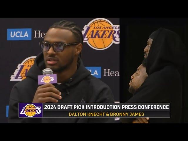 Bronny James & Dalton Knecht FULL Lakers Introduction Press Conference