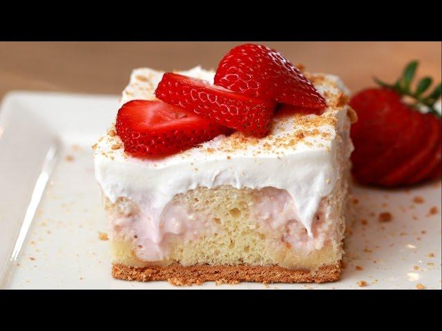 Strawberry Cheesecake Poke Cake