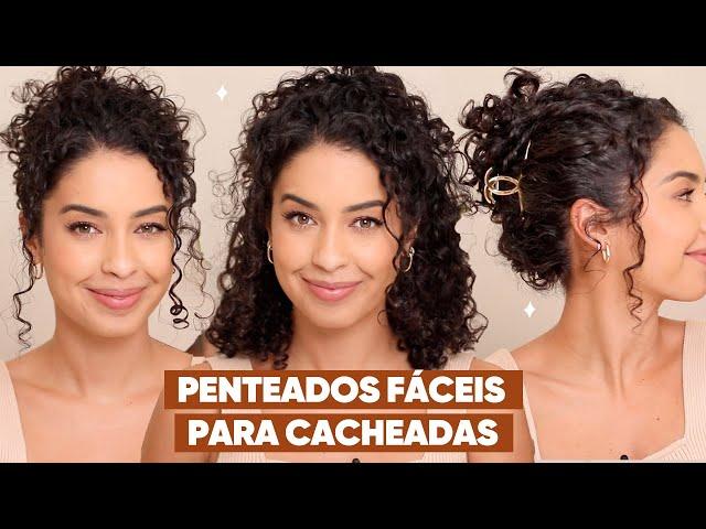 3 PENTEADOS FÁCEIS E LINDOS PRA CABELO CACHEADO | JULIANA LOUISE