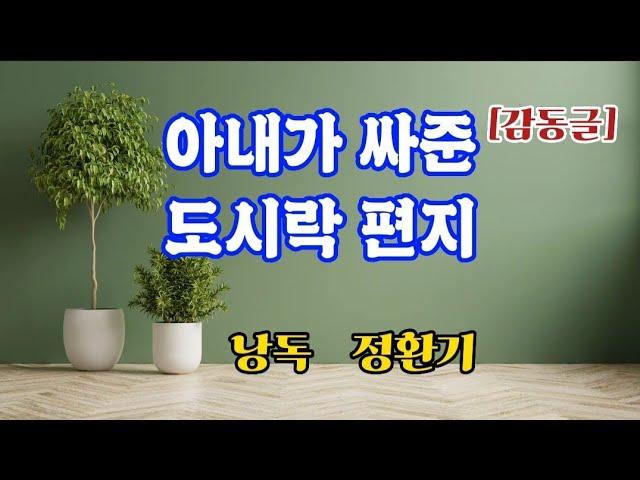 [감동글]아내가 싸준 도시락 편지 / 낭독   정환기