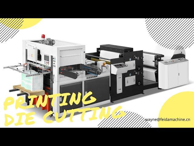 Zero waste paper cup flexo printer inline with die cutting machine