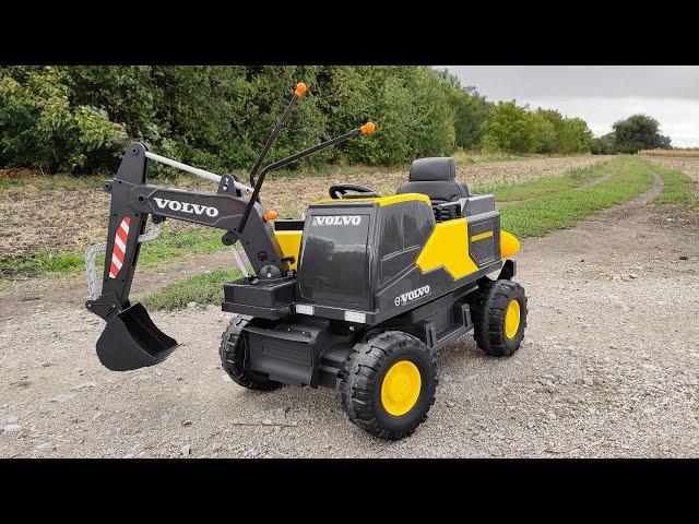 Electric ride-on car Volvo Excavator 12V with front digger ladle - Beneoshop