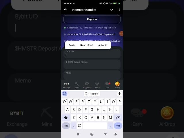HAMSTER KOMBAT WITHDRAWAL ON BYBIT EXCHANGE