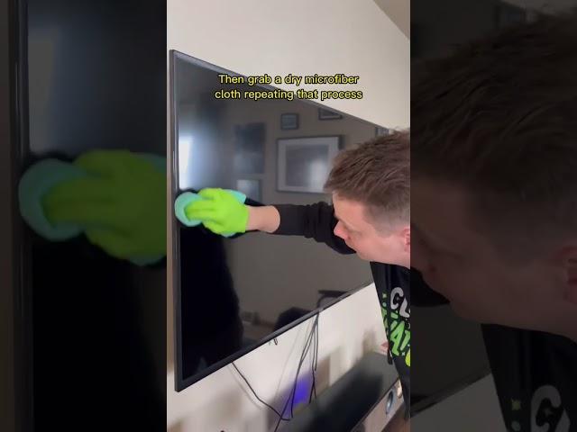 Safe and fast Tv screen cleaning #cleaning #tech #howto #shorts