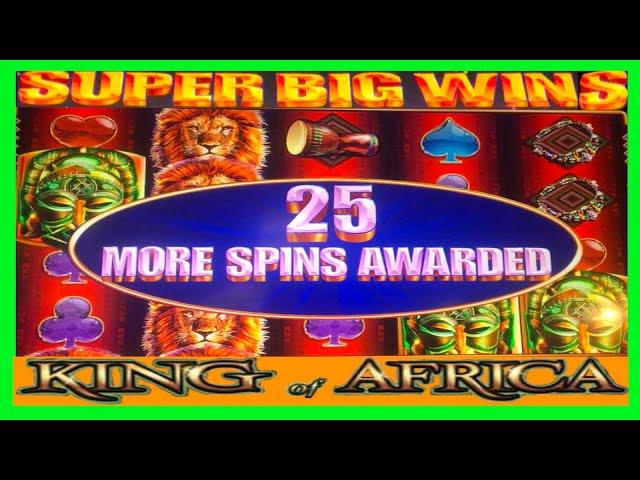 SUPER BIG WINS!!!35 Free Spins! King of Africa HUGE Bonus (WMS) Slot Machine