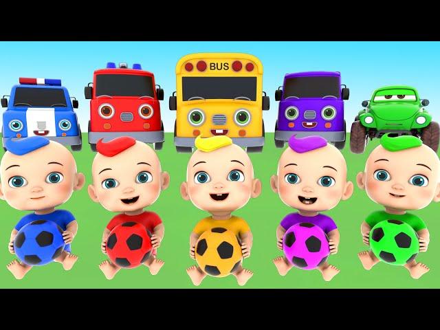 Fire Truck Toys, School Bus, Police Car, Truck, Racing Car And Color Games | KiddoTunes Kids Song