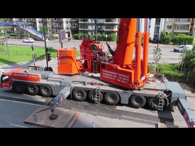 KRANDIENST SCHULZ -  LIEBHERR LTM 1650-8.1 Aufrichten mit 77m Wippe, Teil 2