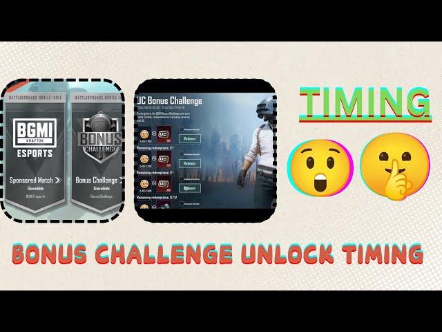 BONUS CHALLENGE MATCHES UNLOCK TIMING ||  #bonuschallengebgmi #saurabhxgaming