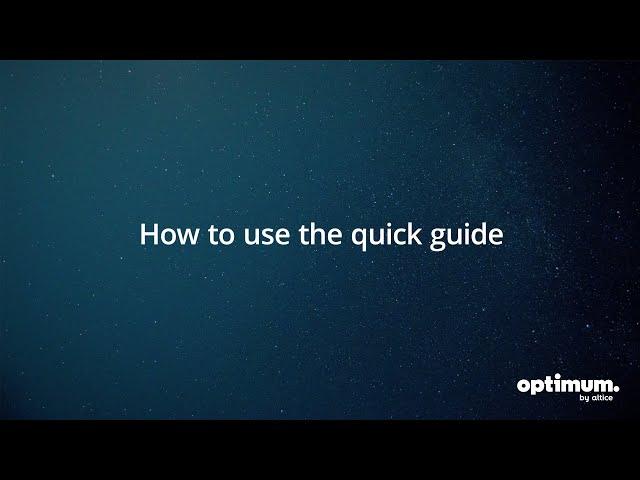 Altice One: How To Use The Quick Guide