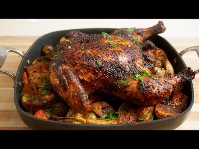 Roasted Spatchcock Chicken : One pan easy comfort dinner!