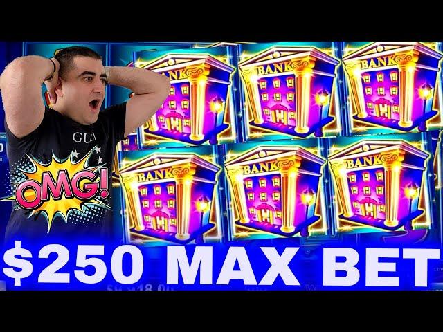 $250 Max Bet Bonus & Re-trigger = MASSIVE HANDPAY JACKPOT On Piggy Bankin