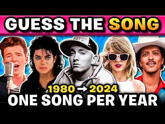 GUESS THE SONG  One Song Per Year 1980 - 2024 | Music Quiz