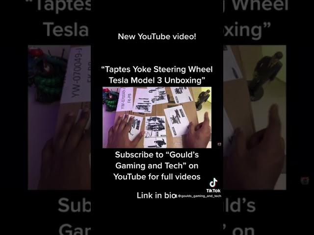 Taptes Yoke Steering Wheel Unboxing - Tesla Model 3 #shorts #short #gouldsgamingandtech #tesla