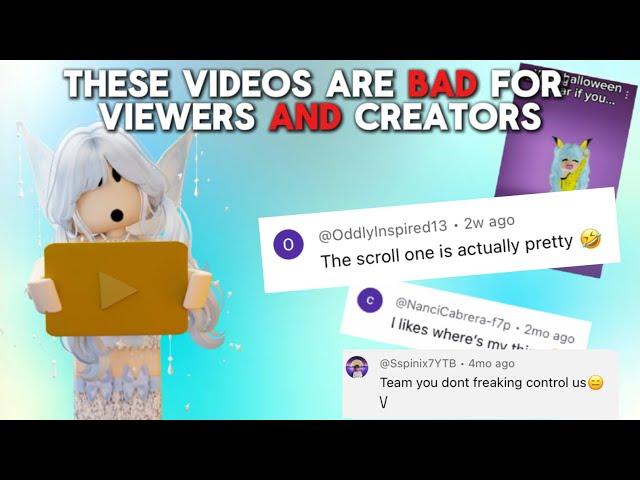 these videos are BAD for viewers AND creators || roblox rant 2024